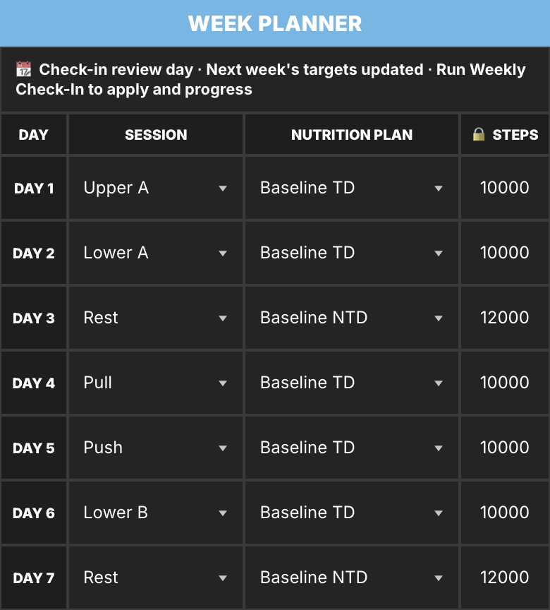 Mobile Week Planner view for Alex Example